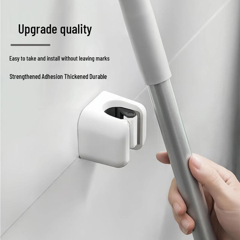 Support mural sans perçage pour serpillière et balai