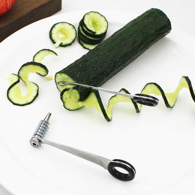 Spiral Dilimleyici Bıçağı Salatalık Havuç Patates Sebze Spiral Bıçak Mutfak Aleti paslanmaz çelik kıvırıcı Elde taşınabilir mutfak aksesuarı