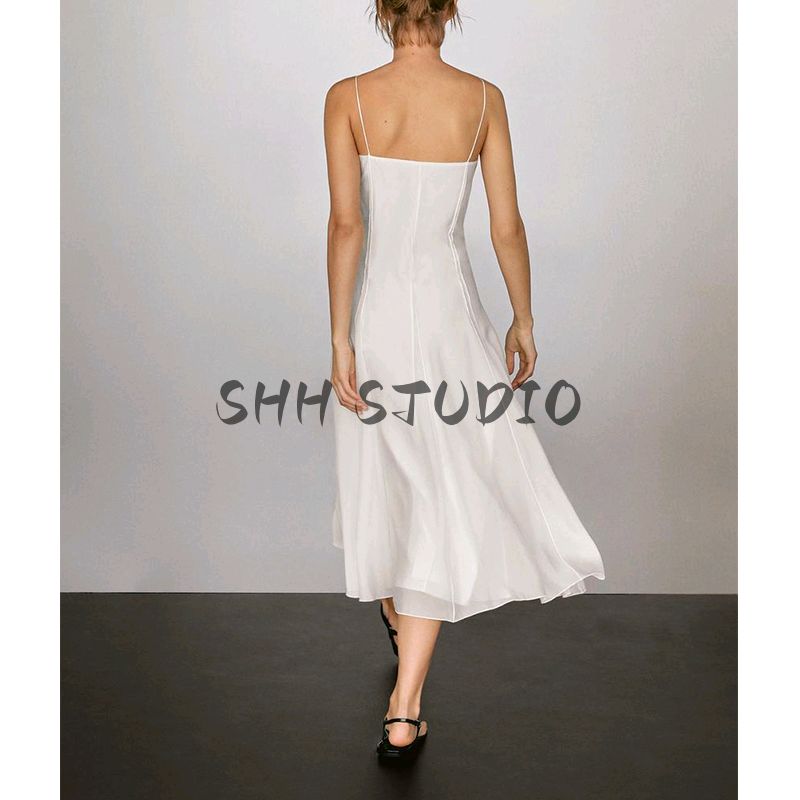 MD Summer New Arrival Women's Clothing Island Vacation Style Gentle Drape Mid Length Long Length Sling Dress 6639530