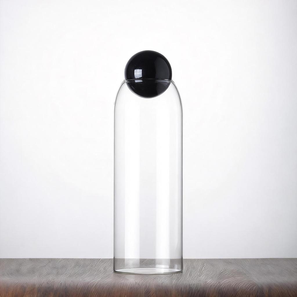 Modern Glass Coffee Bean and Tea Storage Jar with Cork Stopper