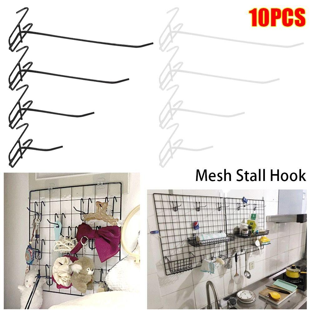 10Pcs Durable Retail Shop Mesh Stall Hangers Wall Hook Reusable Supermarket Shelf Hook Universal Coat Bag Mesh Panel Hooks