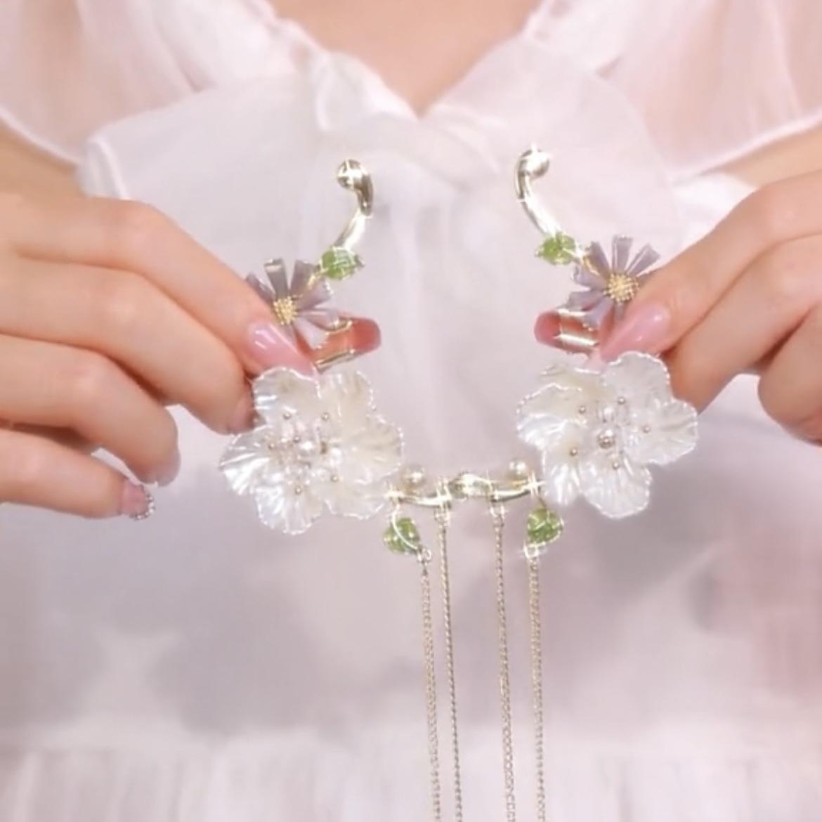 

Заколка для волос с цветочной кисточкой, женская заколка для волос со стразами, металлический коготь для волос, круглый держатель для хвоста, заколка, аксессуары для волос