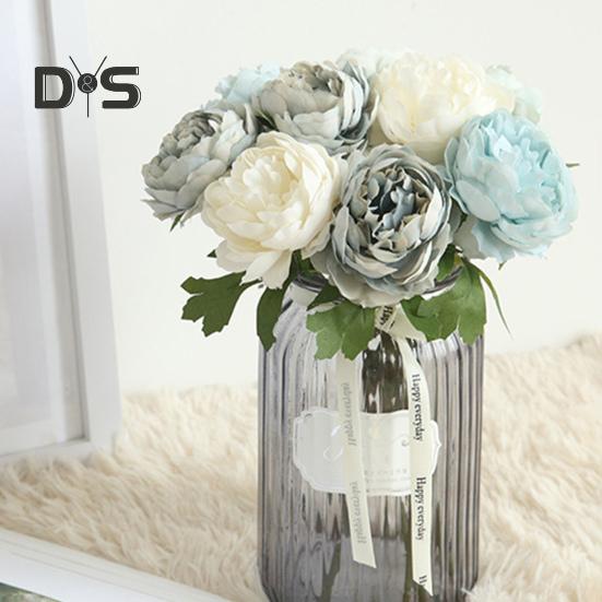 Clear Texture False Tea Rose No Watering Realistic Bridal Bouquet Faux Rose Flower
