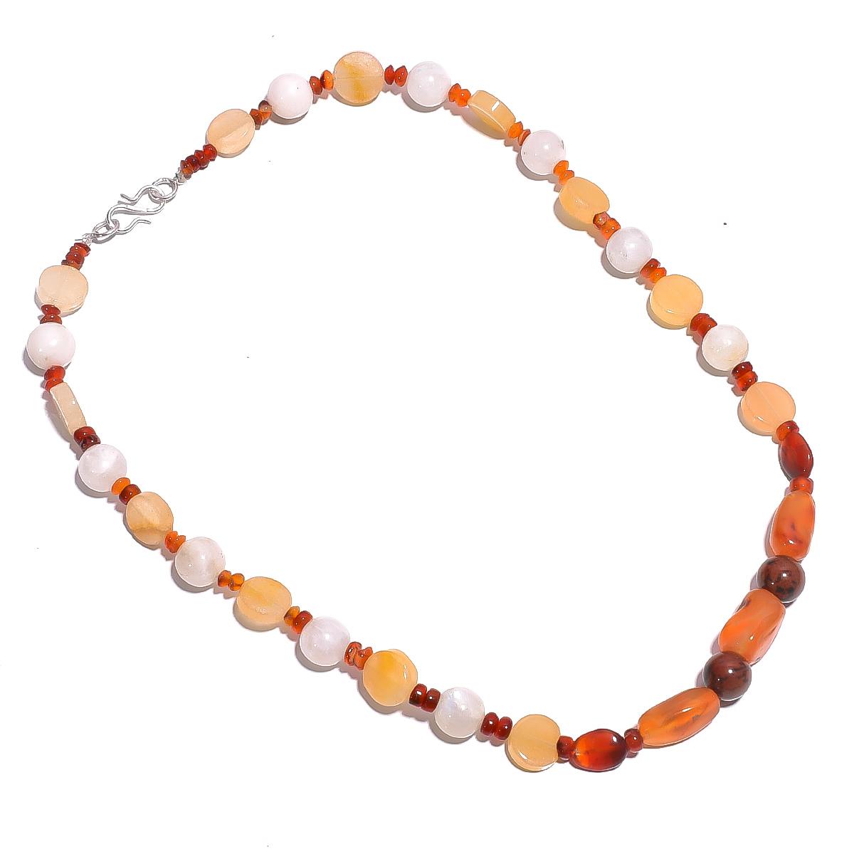 

Натуральный сердолик авантюрин лунный камень драгоценный камень гладкие бусины ожерелье 17 UB4268 UB-4268