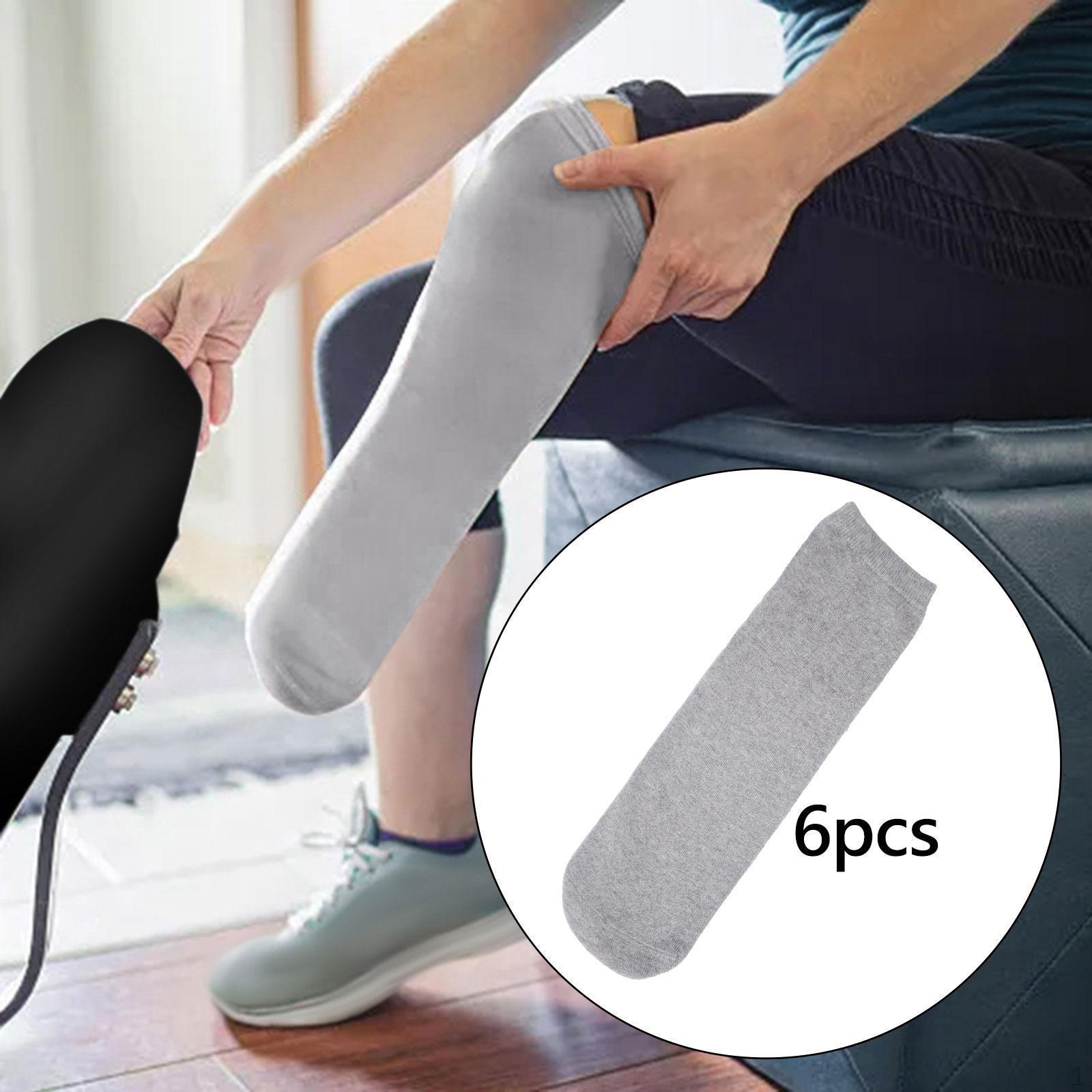 

6 упаковок носков для ампутантов для защиты культи, хлопковый материал, комфорт S серый