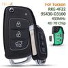 Flip Key Card RKE-4F22 fit Hyundai Tucson 2016 2017 2018 2019 2020 Remote Car Fob 433MHz 4D70 Chip 95430-D3100 Uncut TOY40 3 BTS