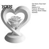 Delicate Rose Texture Decor Heart Figurine, 3D Printed Sculpture, Romantic Desktop Decoration Decorative Ornament for Table, Shelf Centerpiece