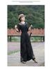 Women's Ethnic Style Wide-Leg Pants: Draped, Embroidered Waist, Retro Casual Design