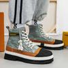 2024New Men's Boots Canvas New Winter Casual Shoes Luxury Ankle Hiking Safety Motorcycle Chelsea Cowboy Combat BootsHard-Wearing
