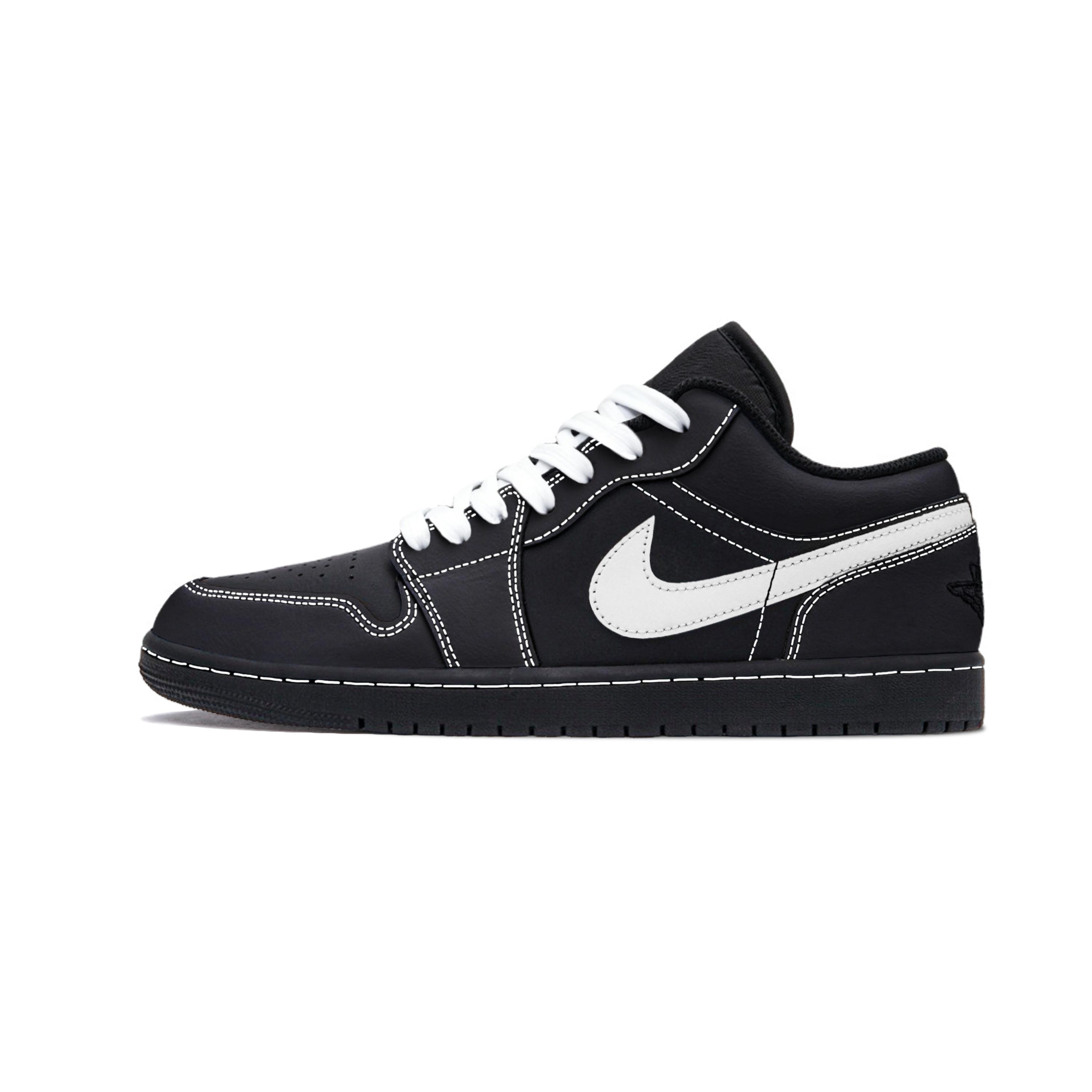 

Jordan Air Jordan 1 Black White Minimalist Cushioning Abrasion Resistant Low top Vintage Basketball Shoes Men s 553558-093(Team282-) 40.5