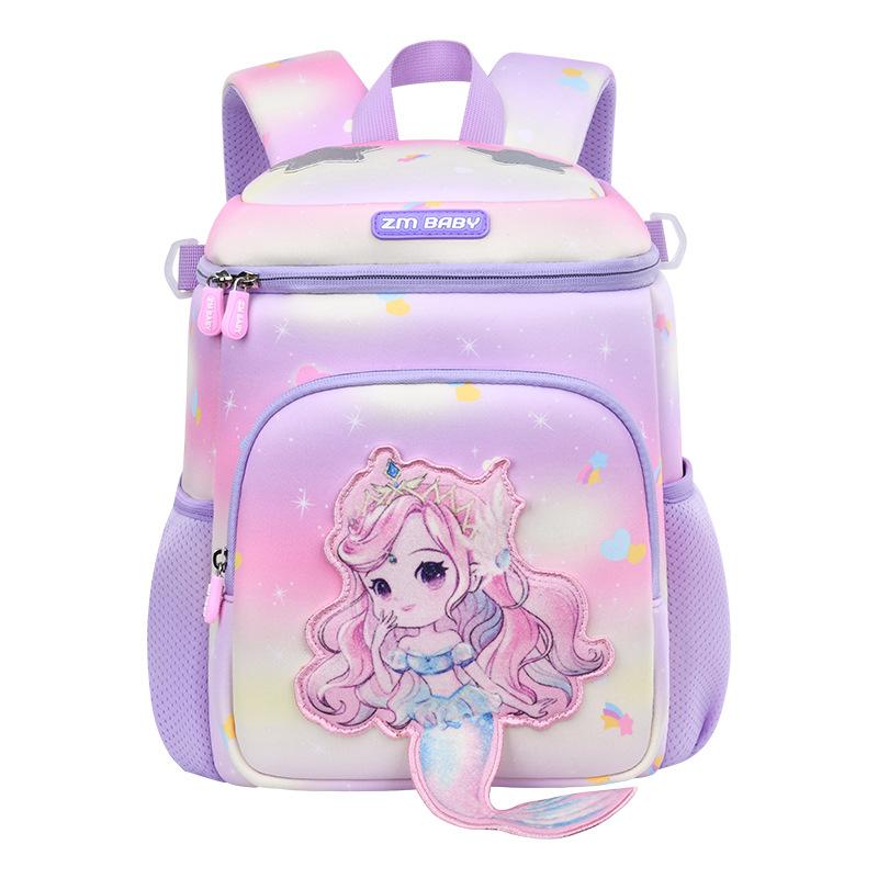 2025 Neue 3D Cartoon Kindergarten Buchtasche Niedliche Meerjungfrau Schultaschen für Mädchen 3-6 Jahre SBR Wasserdicht Rückenschutz Kinder Umhängetasche Rucksack