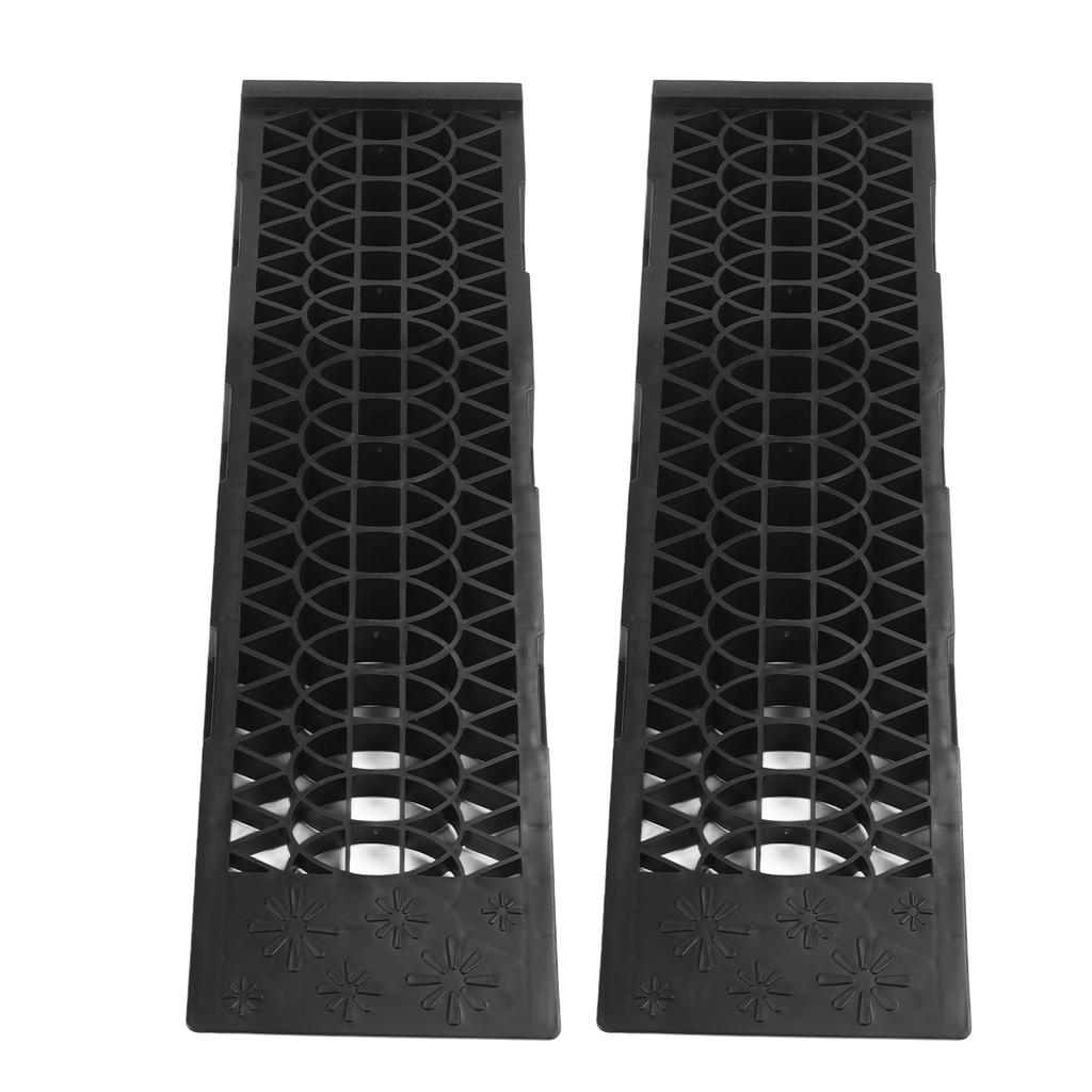 2pcs 4,400lbs Capacity Low Profile Car Ramps Plastic Automotive Ramp for Oil Change Maintenance Black
