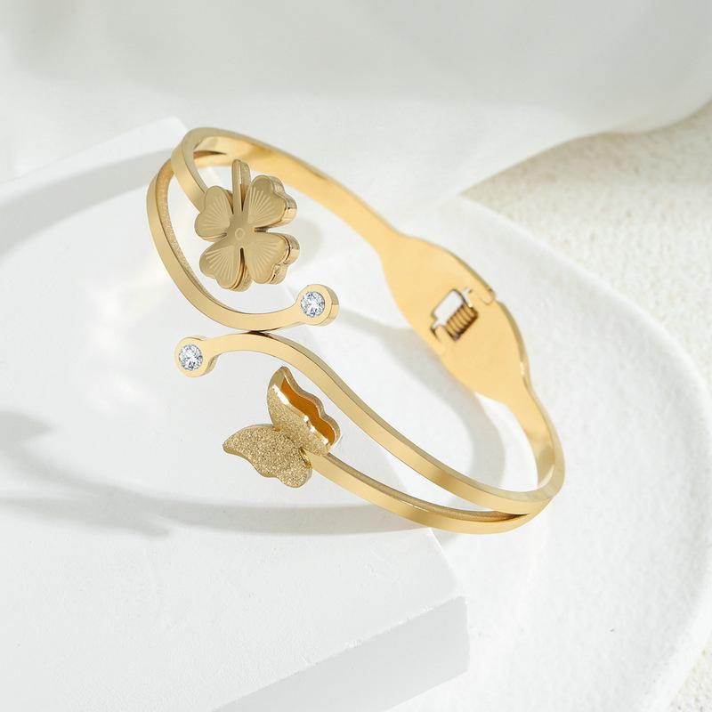 18K Gold-Plated Titanium Steel Bracelet: European & American Style, Fashionable & Versatile