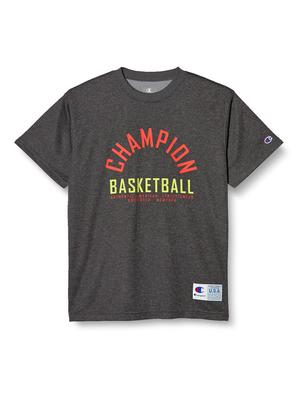 Champion Short Sleeve Basketball Heather Size and Graphic Crew Neck Men's T-Shirt, Black, M, C3-XB351, Sweat-Wicking, Quick-Drying, Anti-Stick,