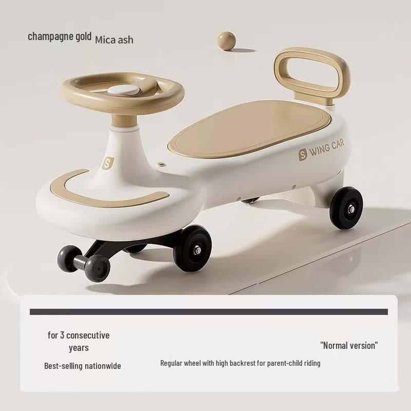 Children s Wiggle Car: Rocking, Anti-Rollover with Lights & Music for Ages 2-12, Adult-Friendly Seat