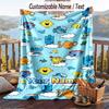 Mr. Men & Little Miss Flannel Blanket, Personalized Custom Name Text, Soft Warm Plush Throw Blanket For Gift