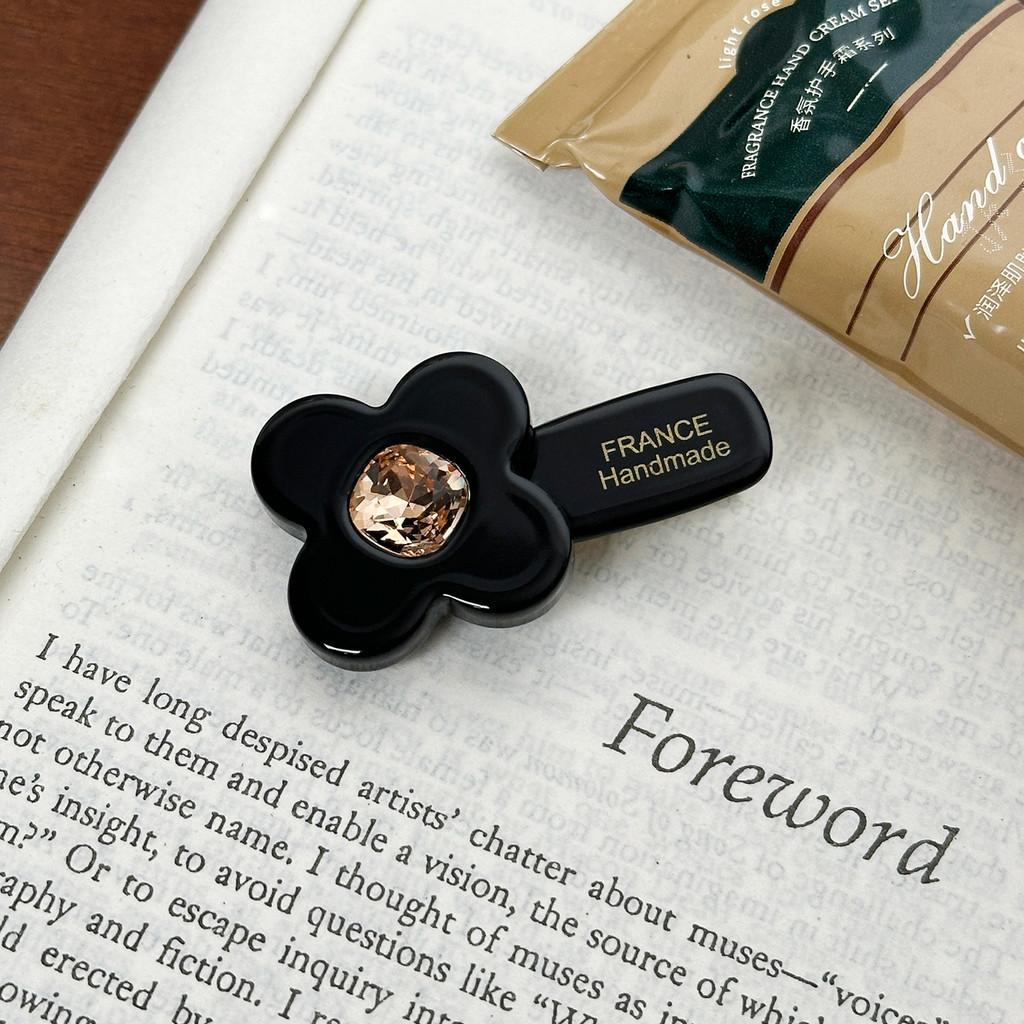 Floral Crafted Beautifully Mini Hair Clips With Sparkling Rhinestones For A Chic Daily Look