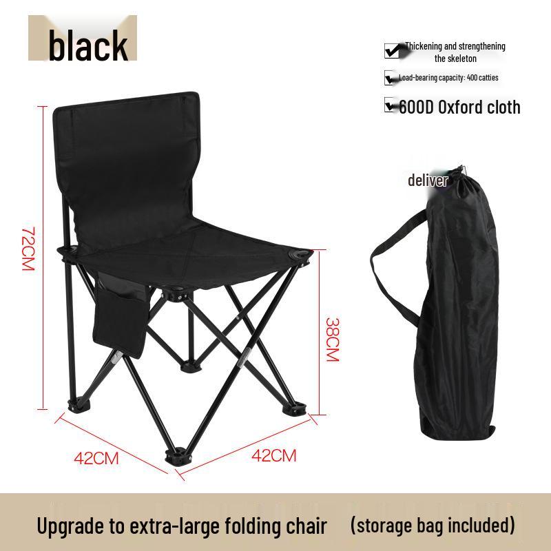 Portable Outdoor Folding Chair with Backrest for Camping and Art Sketching