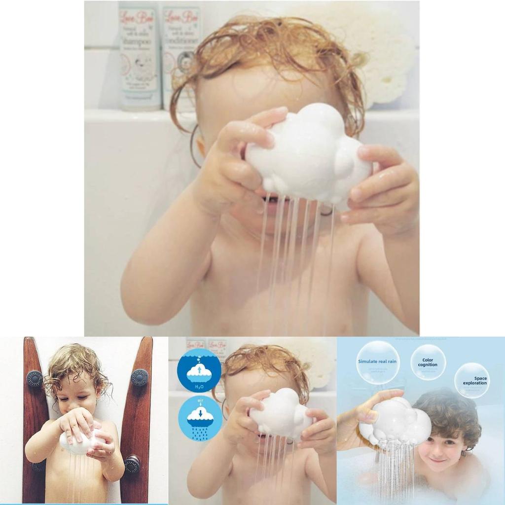 Juguete de Nube para Ducha de Bebé con Efecto de Lluvia para el Baño y Juego Sensorial