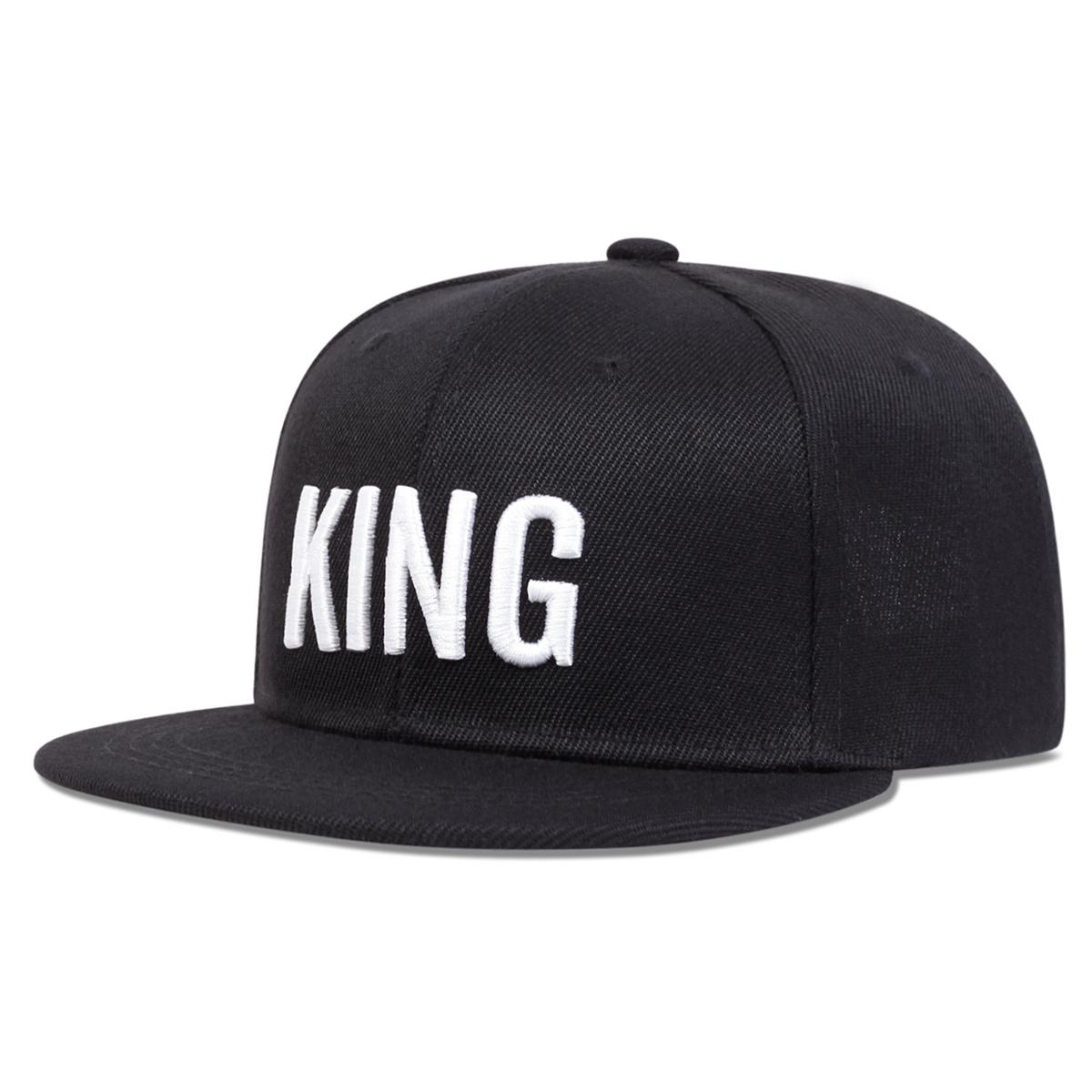 

Детская бейсболка с вышивкой KING, модная солнцезащитная кепка Snapback для мальчиков и девочек, уличные спортивные кепки в стиле хип-хоп чёрный