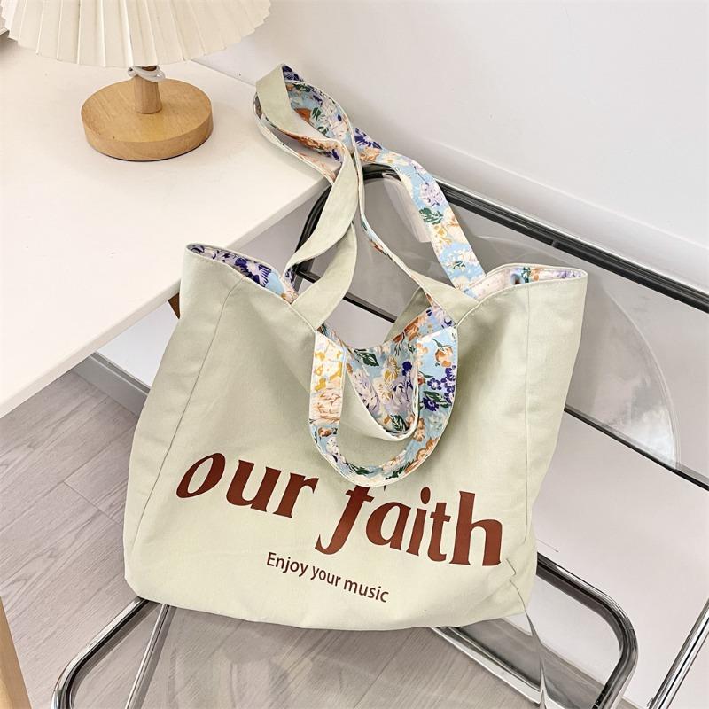 31 Spring and Summer New Printed Floral Double-sided Canvas Bag Large-capacity Commuter Bag Shoulder Handbag