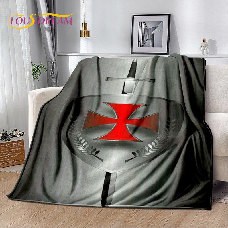 Cavalier Knight Templier Crusaders Joc pătură moale de pluș, pătură de flanel pătură pentru sufragerie dormitor pat canapea picnic