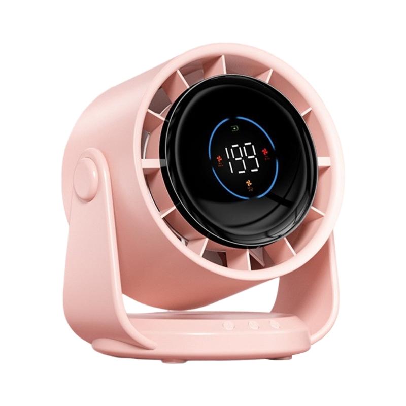 Quiet Powerful Fan Digital Display Fan 4000mAh Battery Fan ABS Texture Suitable for Bedroom Office and School Use