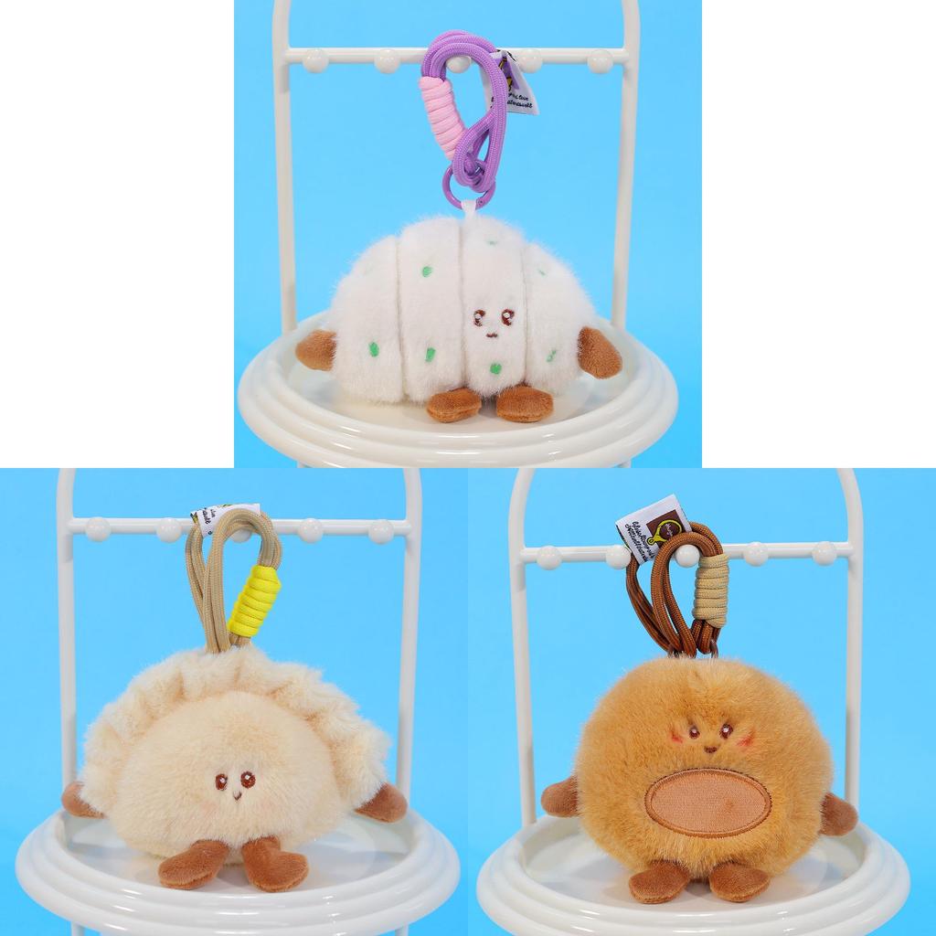 Food Plush Toy Dumpling Keychain With Polyester Filling For Girls Collection