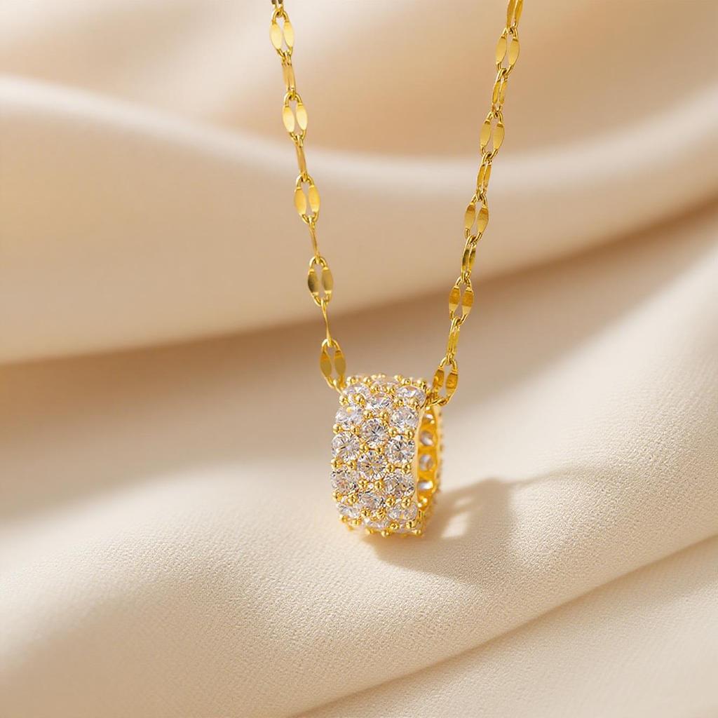 Elegant Light Luxury Zircon Necklace for Women - Gold-Plated, Simple Clavicle Chain
