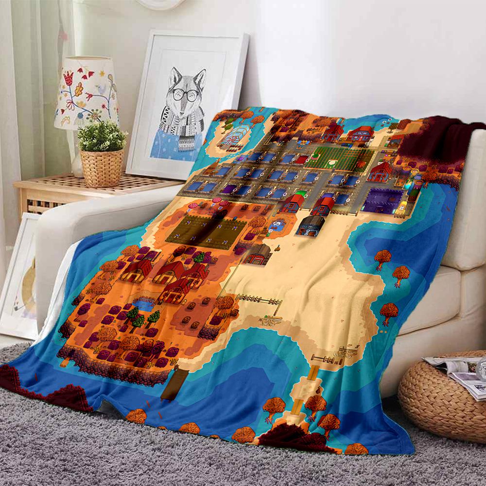 1pc Blanket - game Stardew Valley Print Design,Lightweight Blanket for Sofa,Bed- Soft &Warm,Gift for All Seasons