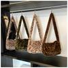 Autumn and Winter Leopard Print Fur Bag, Retro Versatile Flip Shoulder Bag, Large Capacity Crossbody Bag, Fashionable Plush Bag
