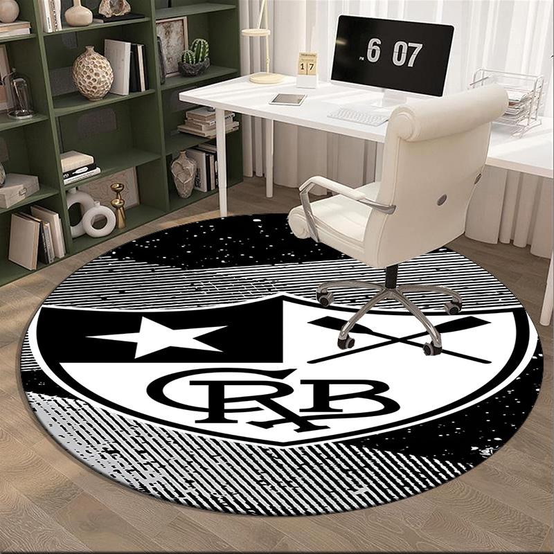 1PC round rug Shield With Star Emblem Printed Round Area Rug ,Rug For Home Office, Round Chair Rug, Decorative Carpet Fan gifts Christmas gift