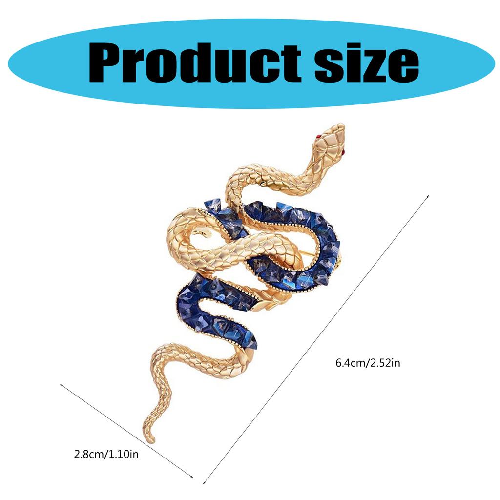 Crystal Snake Brooch Medusa Badge Pin Nonfade Charm Suit Pin For Everyday Use And Festival Formal Event Women Men Unisex