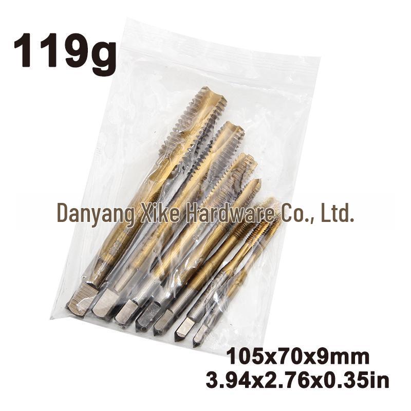 Set of 5 High-Speed Steel Screw Point Taps for M3-M8 Machine Tool Through-Hole Internal Threading