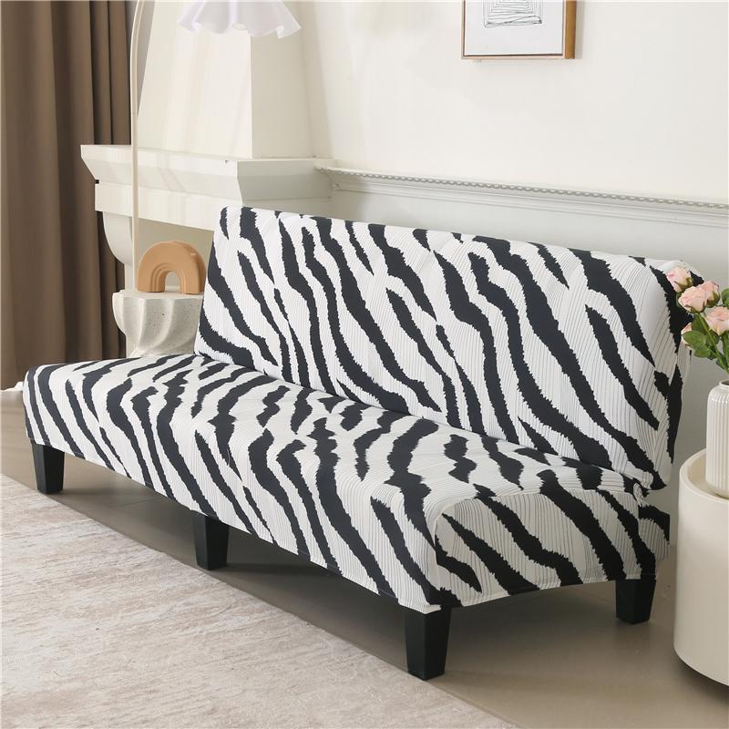 Armless Futon Cover Stretch Sofa Bed Cover Protector High Spandex Elastic Futon Slipcover With Elastic Bottom Machine Washable