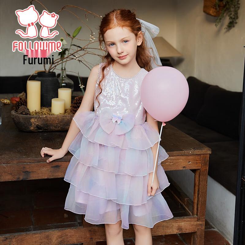 FULUOMI Girls  Sequin Mesh Princess Dress 160