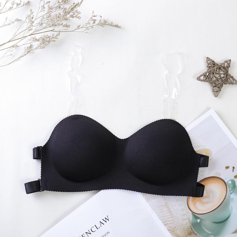 

Красивый бесшовный бюстгальтер пуш-ап без бретелей – Сексуальное бандажное белье без косточек One Size (Fits 80-125 kg) чёрный