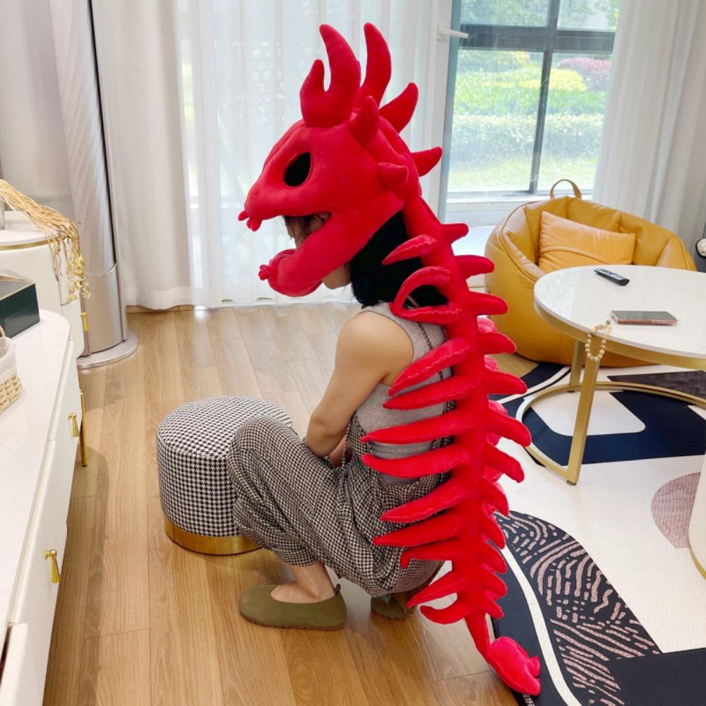 3D Realistisches Dinosaurierskelett Kostüm Atmungsaktives Cosplay Dinosaurierkopf Kapuze Foto Requisiten