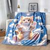 1pc Cloud Cat Printing Lightweight Flannel Blanket, Comfortable and Warm Blanket, for Camping Sofa Bed and Couch Office, In All Seasons
