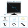 Wstirhy Compact Gaming 1024x768 Full HD Display Blue Light VESA Speakers 9.7-inch Monitor, (60Hz/VGA/HDMI/USB/AV/BNC), Reduction, Flickerless,