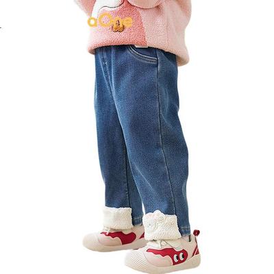 BalaOne Kids Girls Baby Straight Leg Fleece-Lined Denim Pants Warm Winter 2025 208425108008