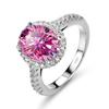 Bague Ringen Luxury 2.0 Carat Moissanite Oval Cut Diamond Rings For Women Band 100% 925 Sterling Silver Wedding Engagement Gift