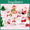 Cheerful Christmas Tree Santa Claus Snowman Ornaments Beautiful Miniature Garden Decor For Holiday Joy And Cheer