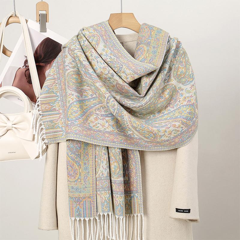 New Shawl Warm Winter Scarf Hijab Women Print Paisley Cashmere Pashmina Thick Wrap Head Neck Foulard Luxury  Blanket Echarpe