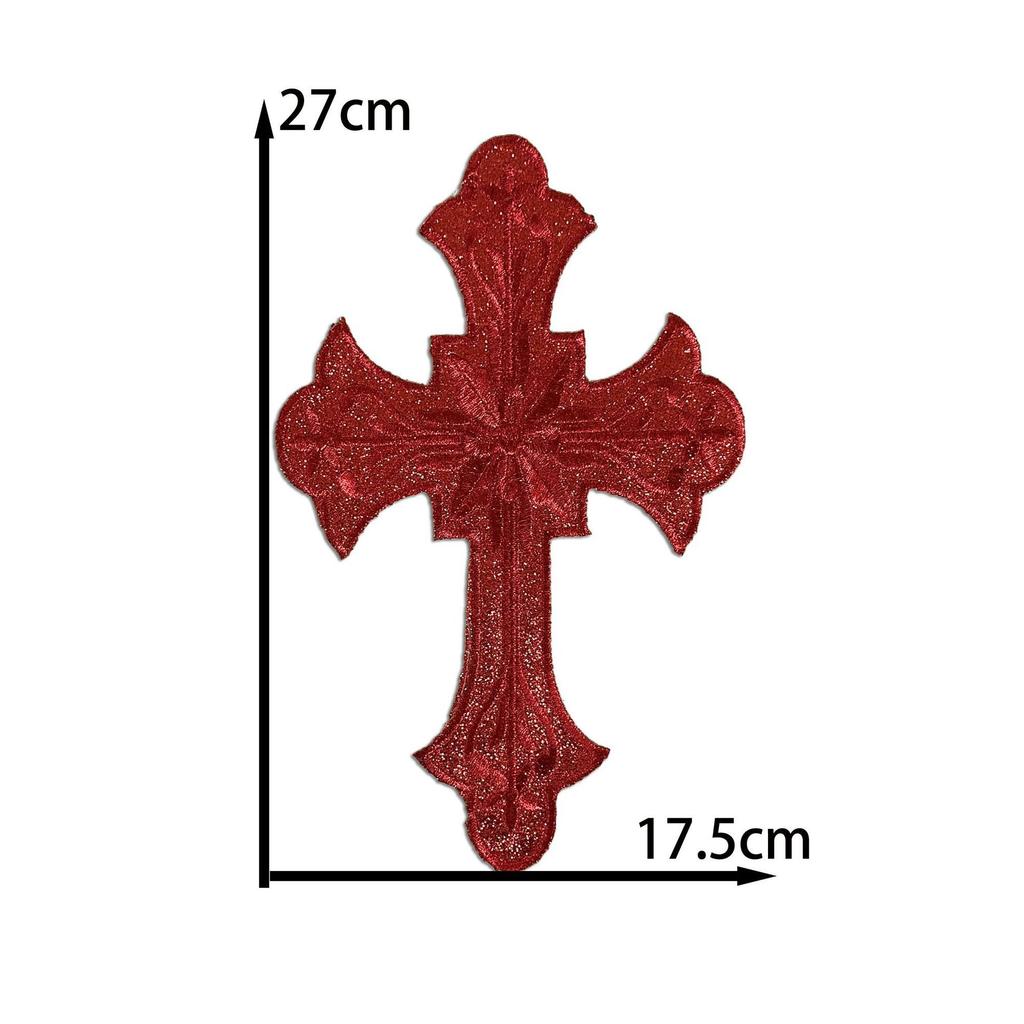 Adesivo in Stoffa Ricamato a Croce Multicolore Accessori per Abbigliamento Fori nei Vestiti Decorazione Fai da Te Fatta a Mano Toppa da Stirare Tessuto Artistico
