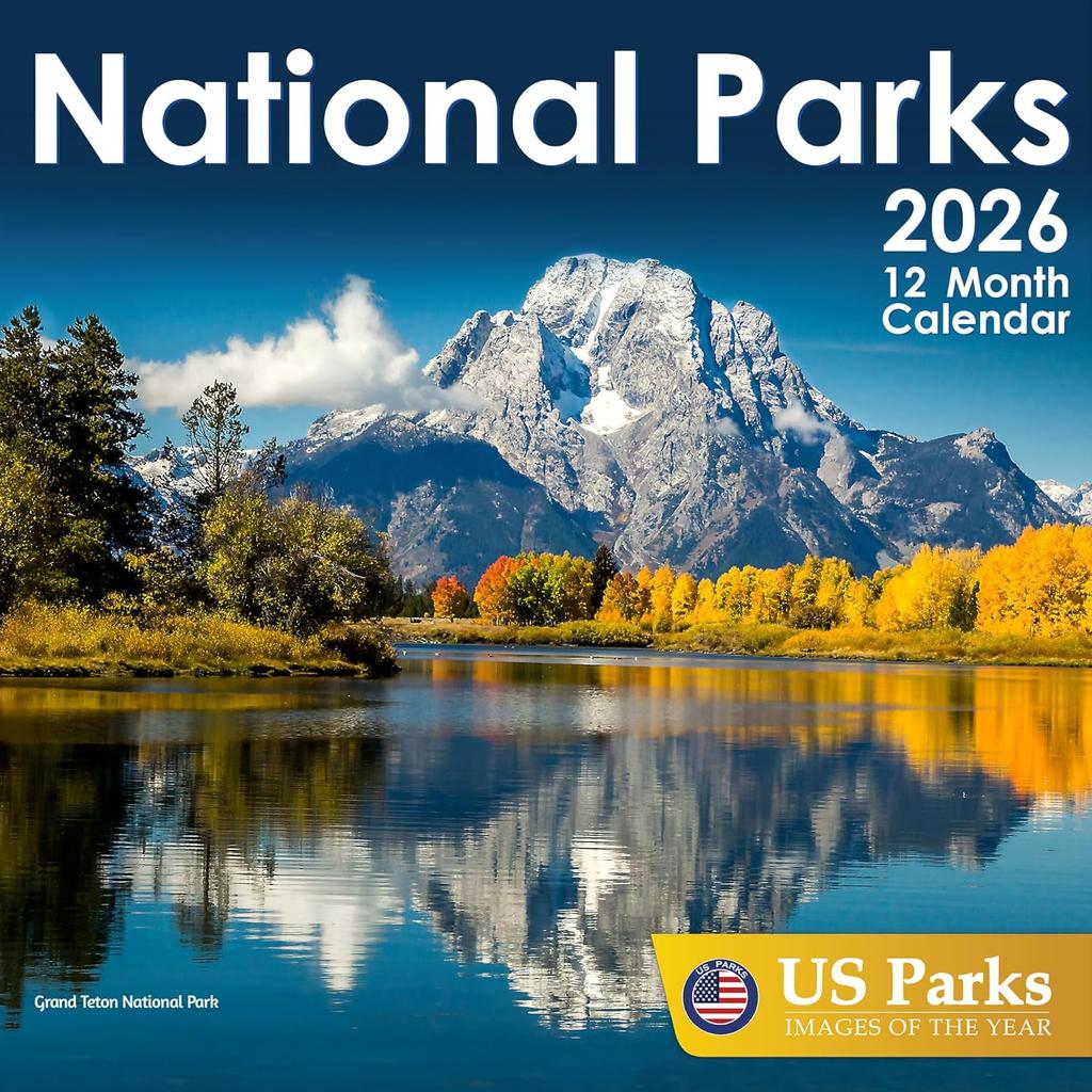 EcoEarth - Biodegradable 11x17 Inch - Open - 12-Month Vertical Hanging Wall Calendar - National Parks - 2026 Monthly Calendar