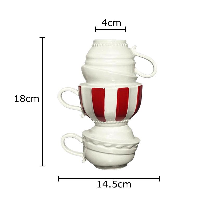 

Creative Overlap Tea Cup Shape Porcelain Vase Plant Pots Table Decoration Flower Arrangement Ceramic Vase Room Aesthetic Decor червоний