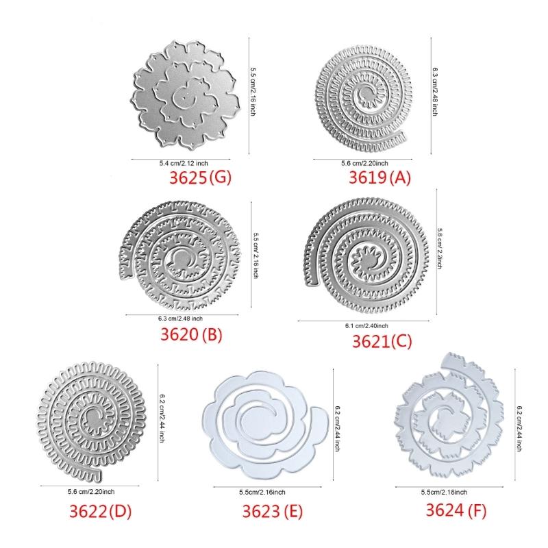Metal Die Cuts Curly Flower Embossing Stencil Cutting Dies for Card Making Scrapbooking Paper DIY Template Handmade