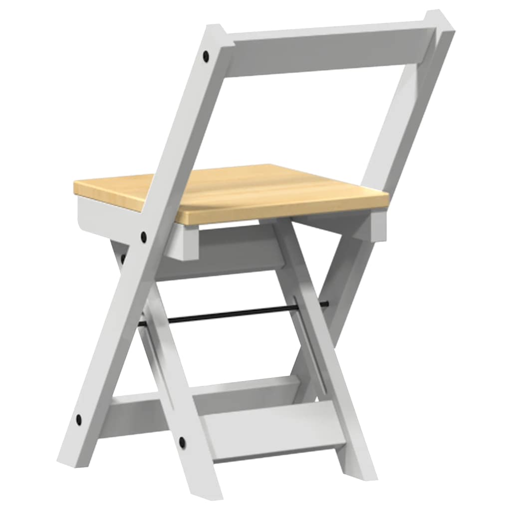 Vidaxl Corona Dining Chairs, Folding, 4 Pcs, White, Pine