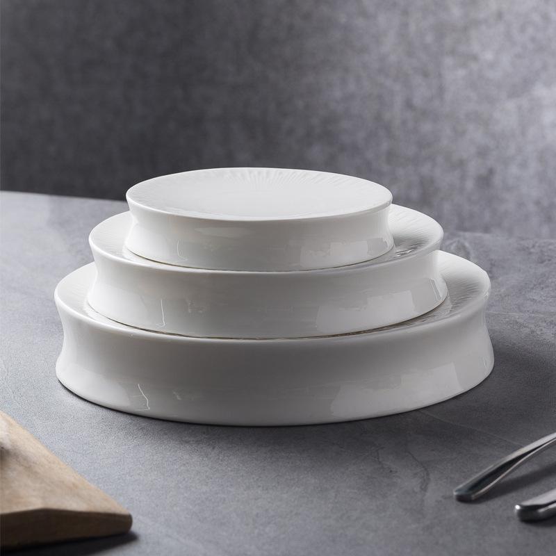 High-End Restaurant Dessert Plate Creative Round Cold Dish Plate Commercial Hot Pot Artistic Conception Plate Molecular Cooking Tableware
